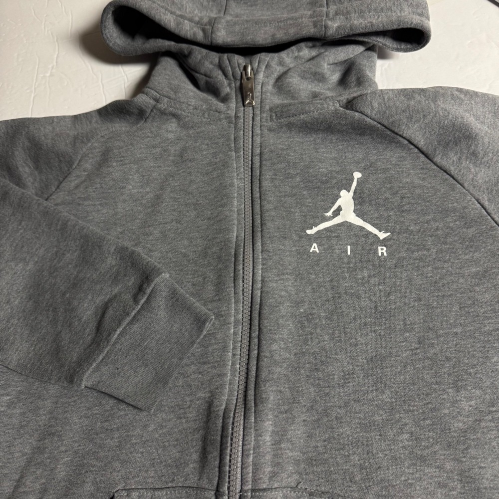 Kids Jordan Zip Up Hoodie Gray Air Jordan Logo Size‎ L 12-13 Yrs